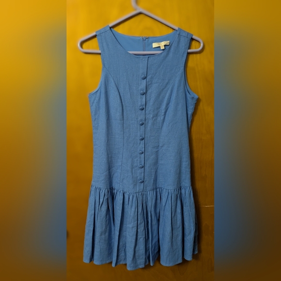 Wayf Dresses & Skirts - Wayf Blue Sleeveless Button-Down Dress